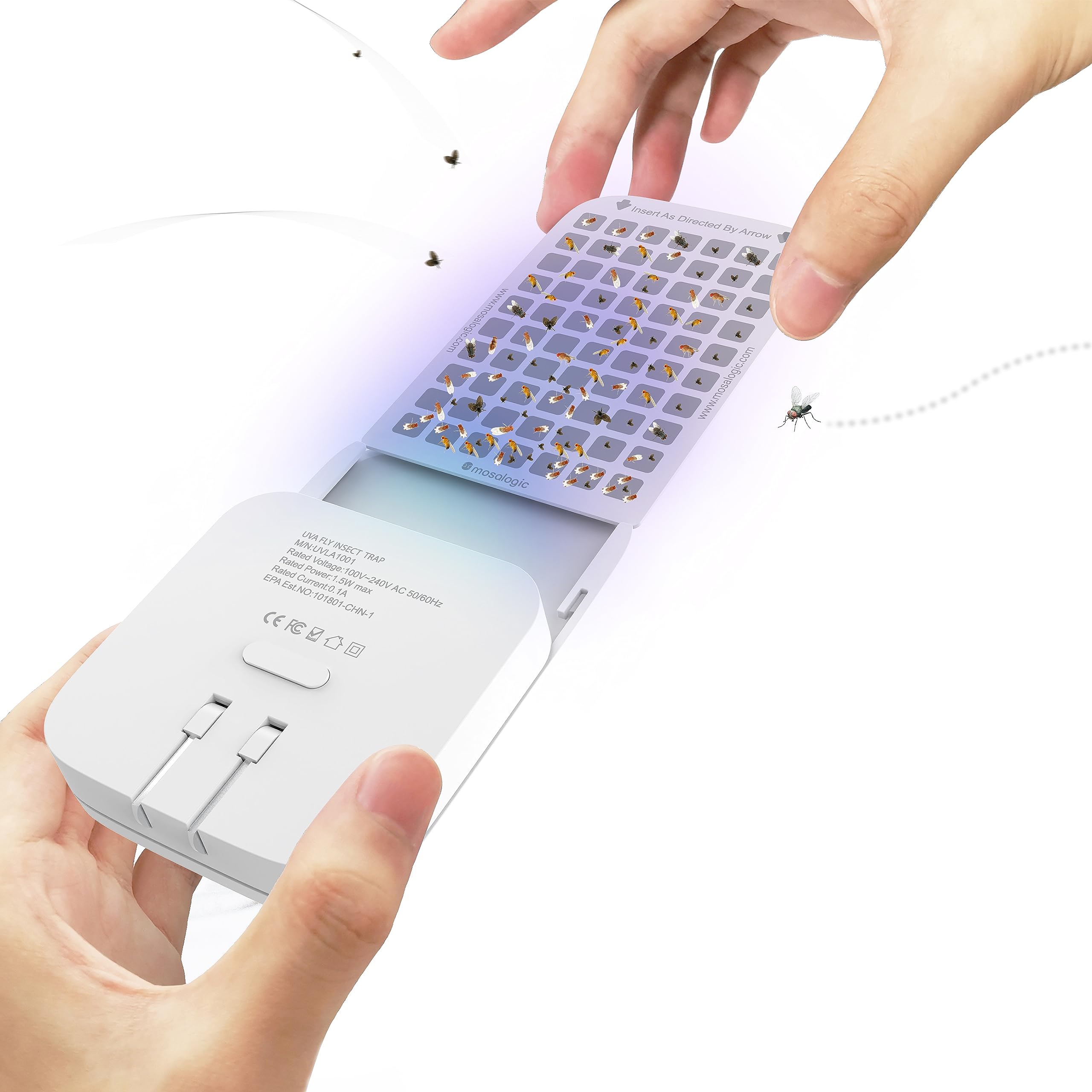 Mosalogic Sticky Card Plug Refill Replacement Glue Cards For Flying Insect Trap Indoor-10Pack (No Device)