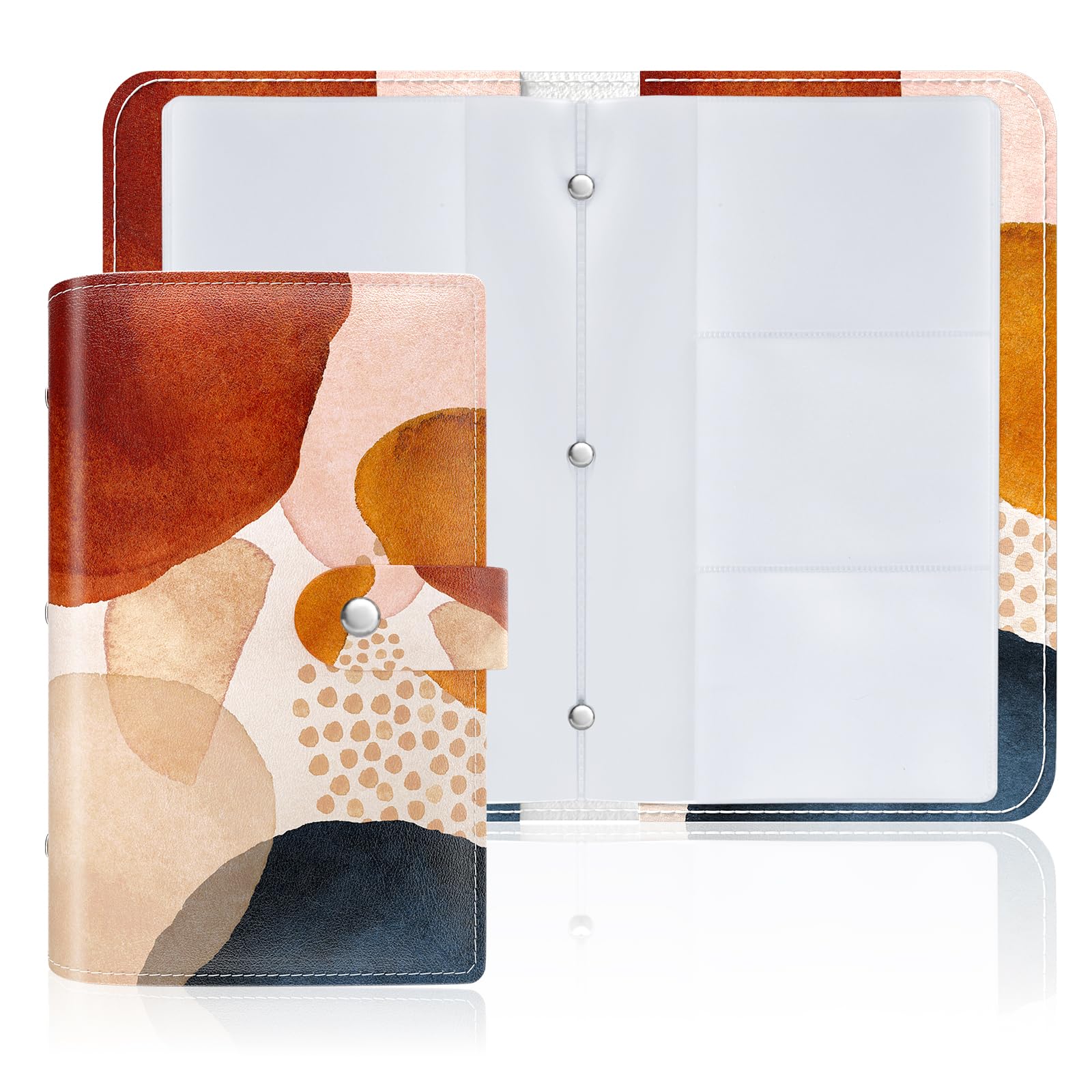 Rouidr Business Card Organizer, Rfid Business Credit Card Holder With 96 Card Slots, Portable Leather Card Wallet For Women, Sim