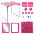 AUECOOME 16 Pcs Locker Organizer and Locker Accessories Kit includes Shelf?Rug?Mirror?Whiteboard?Storage Cup?and Other Accessori