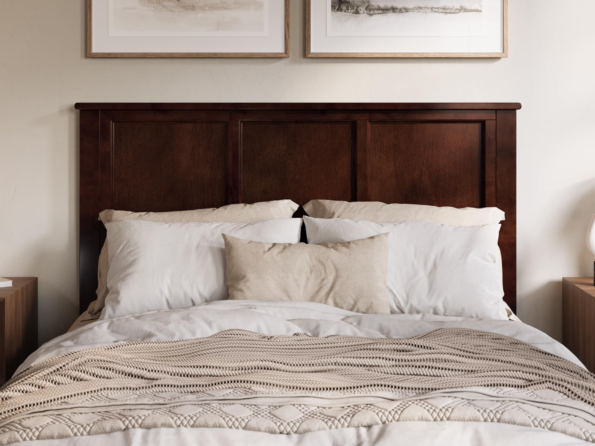 Afi, Charlotte Queen Solid Wood Low Profile Platform Bed, Walnut