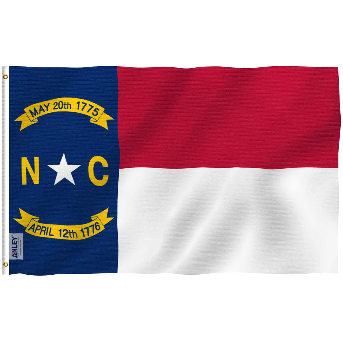 Anley Fly Breeze 3X5 Foot North Carolina State Polyester Flag - Vivid Color And Fade Proof - Canvas Header And Double Stitched -