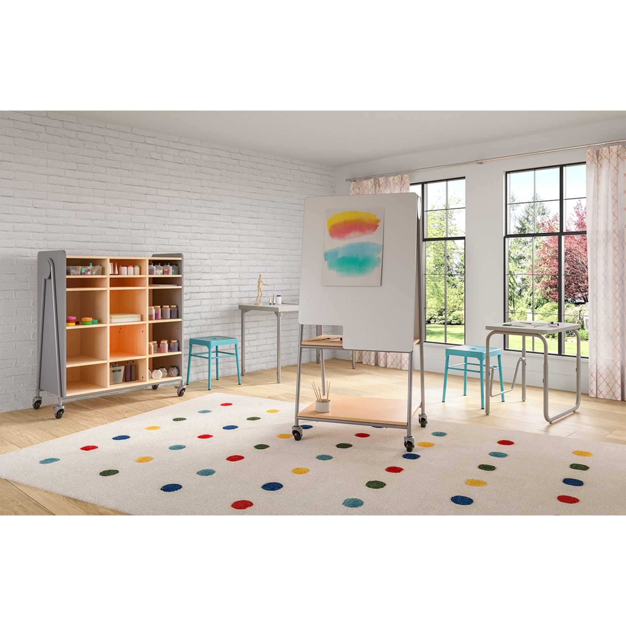 Safco Products Steel Stool Standard Height, Silver