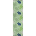 Seabreeze Sz13 Green Coastal Rug Runner 2' 3" X 7 ' 6"