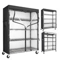 ZYSUOR Wire Shelving Unit with 600D Oxford Cover & Wheels, 36x18x72