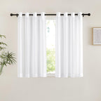 Nicetown Bedroom Sheer Curtains 54 Inch Length - Grommet Top Voile Textured Window Curtains Light And Airy Drapes For Cafe/Loft/