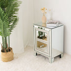 Better Home Products Mirrored Nightstand with 2 Drawers