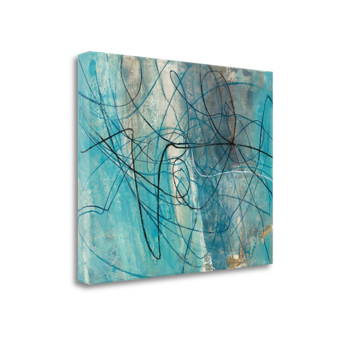 22' Bright Blue Abstract Print Giclee Canvas Wall Art