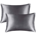 Bedelite Satin Pillowcase For Hair And Skin, Queen Pillow Cases Set Of 2 Pack Super Soft Silky Dark Grey Pillow Case With Envelo