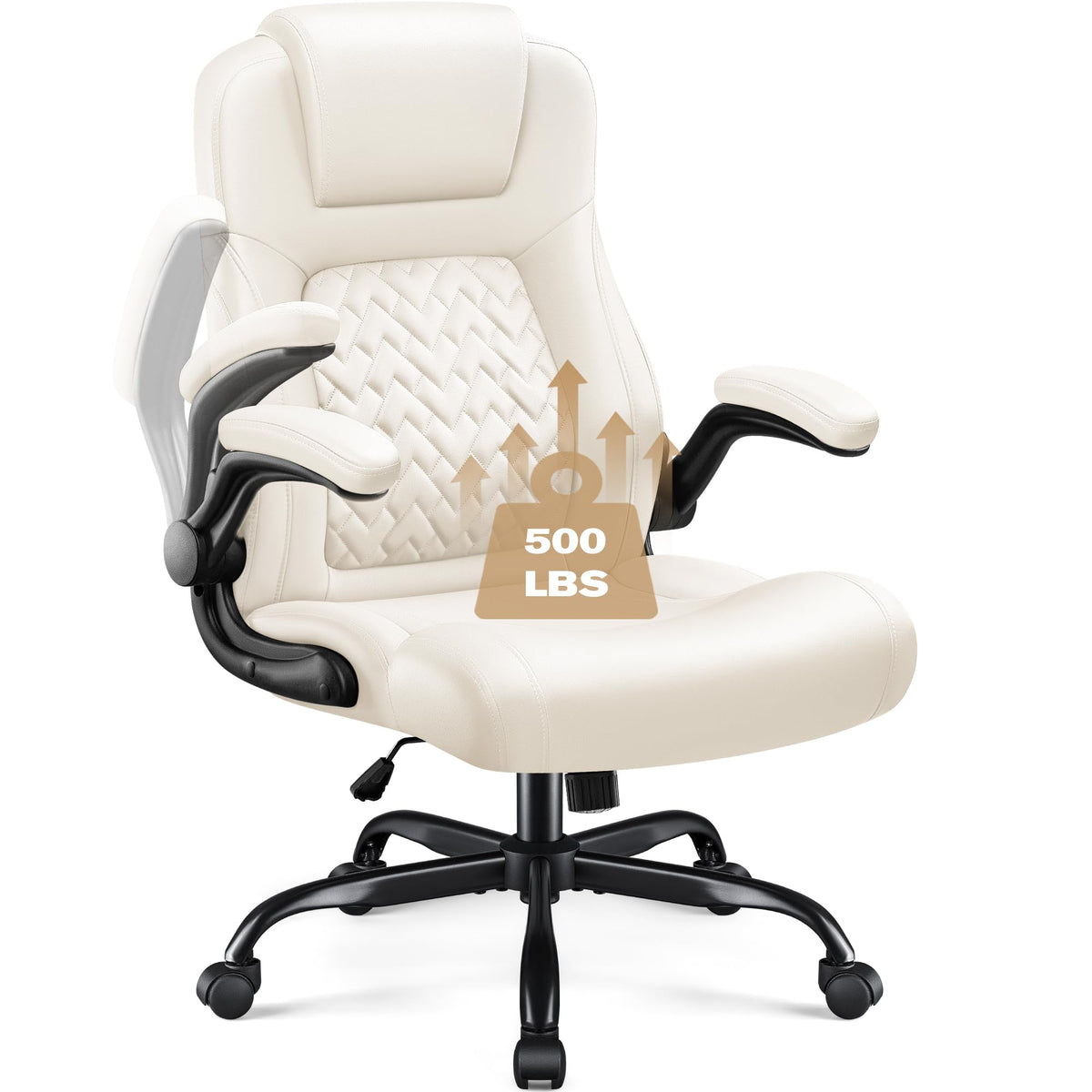 Furmax High Back Office Chair, Ergonomic Big And Tall Desk Chair, Adjustable Flip Up Armrest Executive Chair Made Of Pu Leather,