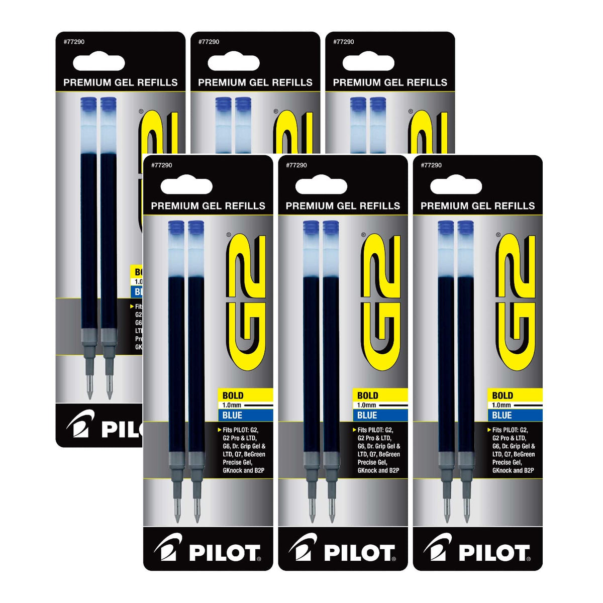 Pilot 953563 G2 Gel-Ink Retractable Pen Ink Refills Bold Point 1.0 Mm Blue