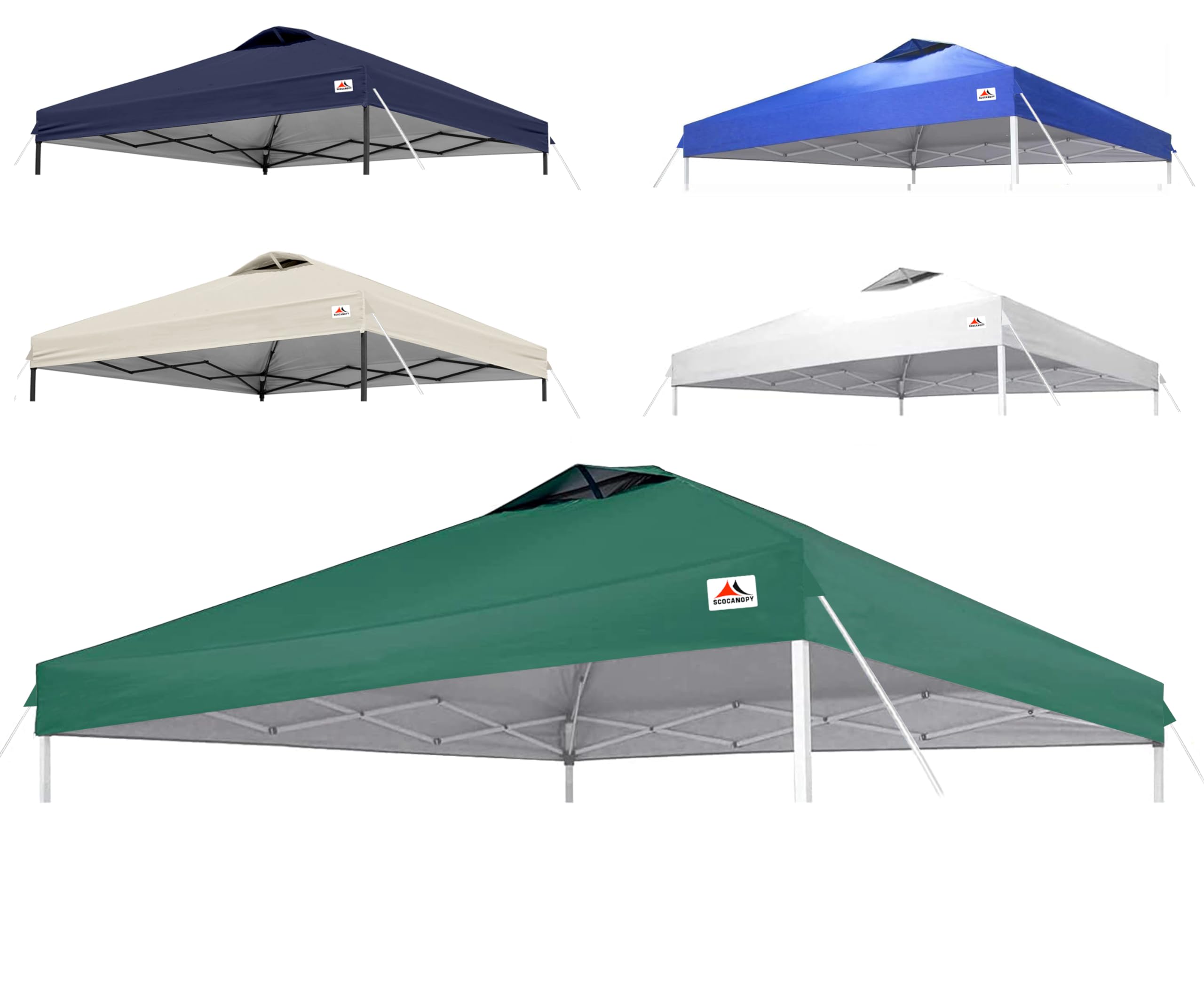 Scocanopy Replacement Top With Air Vent For 10X10 Canopy Frame, Canopy Cover Only, (Forest Green)