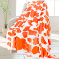 HSEEC Orange Throw Blanket Fleece Cozy Blankets & Throws Soft Throw Blankets for Couch