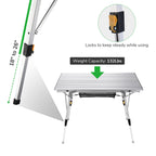 Yescom Portable Aluminum Folding Camping Table With Adjustable Leg Lightweight Roll Up Table For Outdoor Bbq Picnic Backyard Home