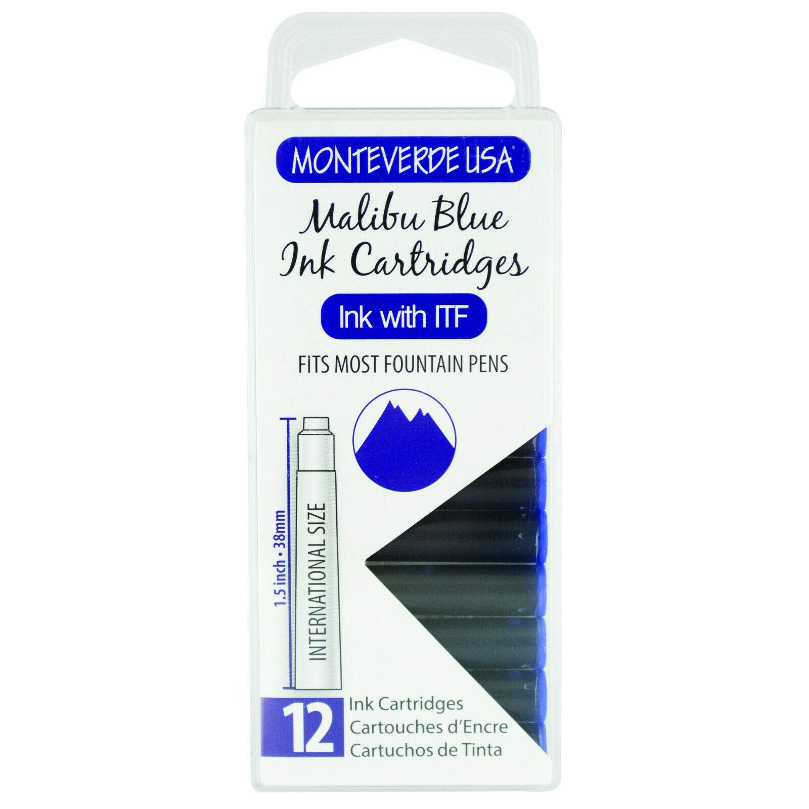 Monteverde Ink Cartridge (Standard Size), Malibu Blue