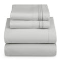 Hearth & Harbor Twin Xl Size Sheets - 3 Piece Bed Sheet Set, Hotel Luxury Double Brushed Bed Sheets - Extra Soft Bedding Sheets & Pillowcases, Twin Xl, Silver Grey