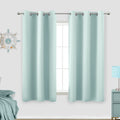 KOUFALL Aqua Bathroom Curtains Window,Set 2 Panels Coastal Decor Short Blackout Small Window Curtains for Kitchen Door Window,45