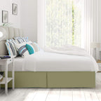 Nestl Green Twin Bed Skirt - Twin Size Bed Skirt 14 Inch Drop - Brushed Microfiber Bed Skirts - Hotel Quality Pleated Bed Skirt - Shrinkage & Fade Resistant