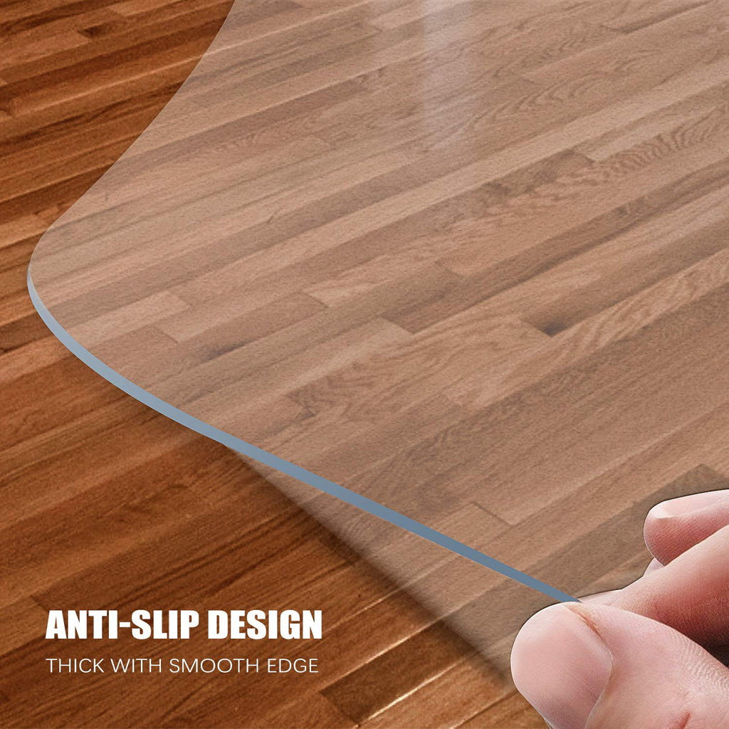 Kuyal Clear Chair Mat For Hardwood Floor 46 X 60 Inches Transparent Floor Mats Wood/Tile Protection Mat For Office & Home (46' X 60' Rectangle)
