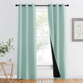 NICETOWN Living Room Completely Shaded Draperies, Set of 2, W37 x L80, Biscotti Beige, Privacy Protection & Noise Reducing Black