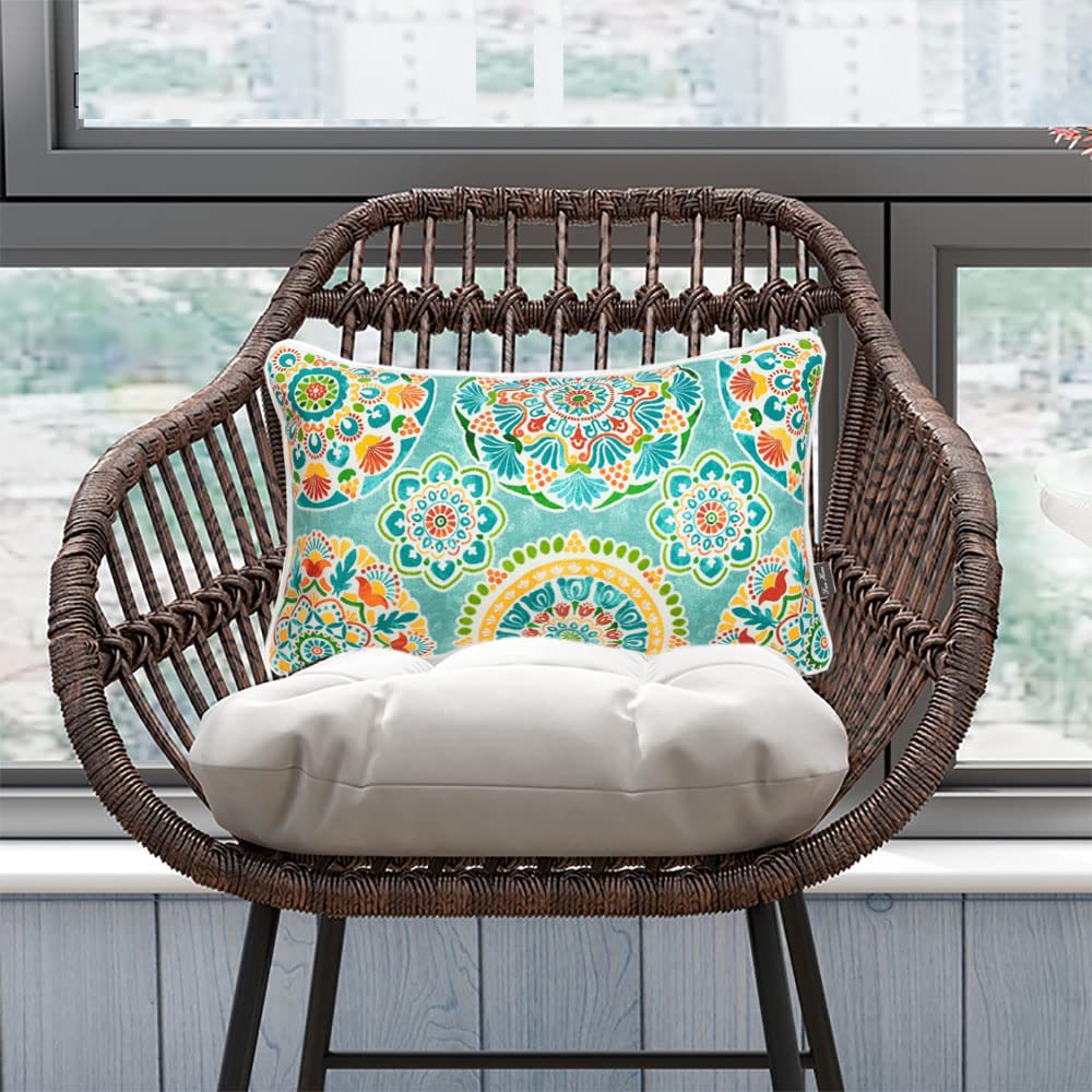 Funhome Indoor Outdoor Lumbar Pillow Covers Only, Waterproof Fade-Resistant Patio Lumbar Cases 12    X 20   , Throw Pillowcase S