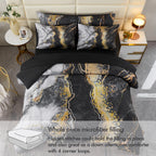 Perfemet California King 6 Piece Bed In A Bag Black Watercolor Marble Printed Bedding Comforter With Sheets Colorful Stylish Ret