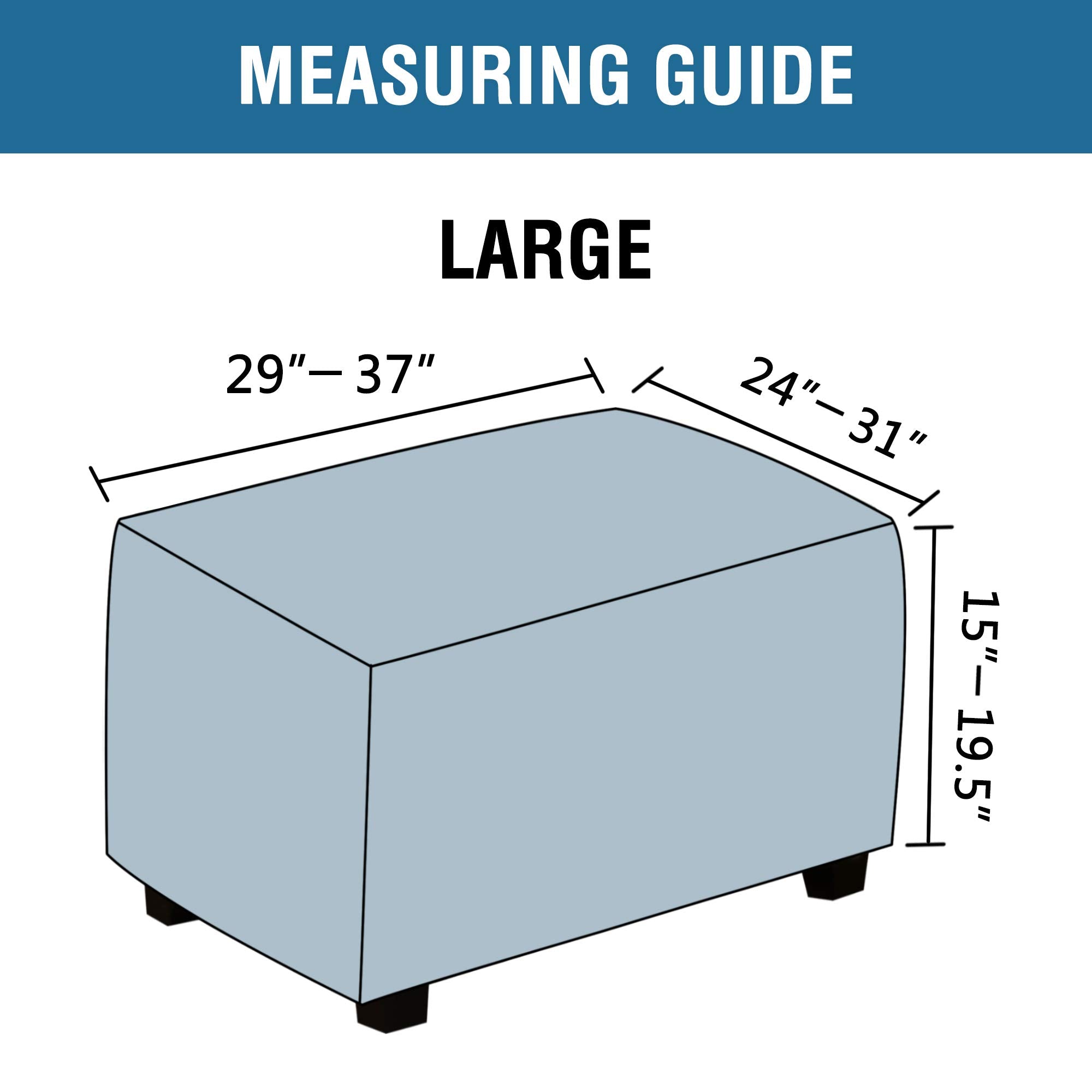 H.Versailtex Real Velvet Plush 1 Piece Form Fit Stretch Rectangle Folding Storage Covers Ottoman Slipcovers Removable Footstool