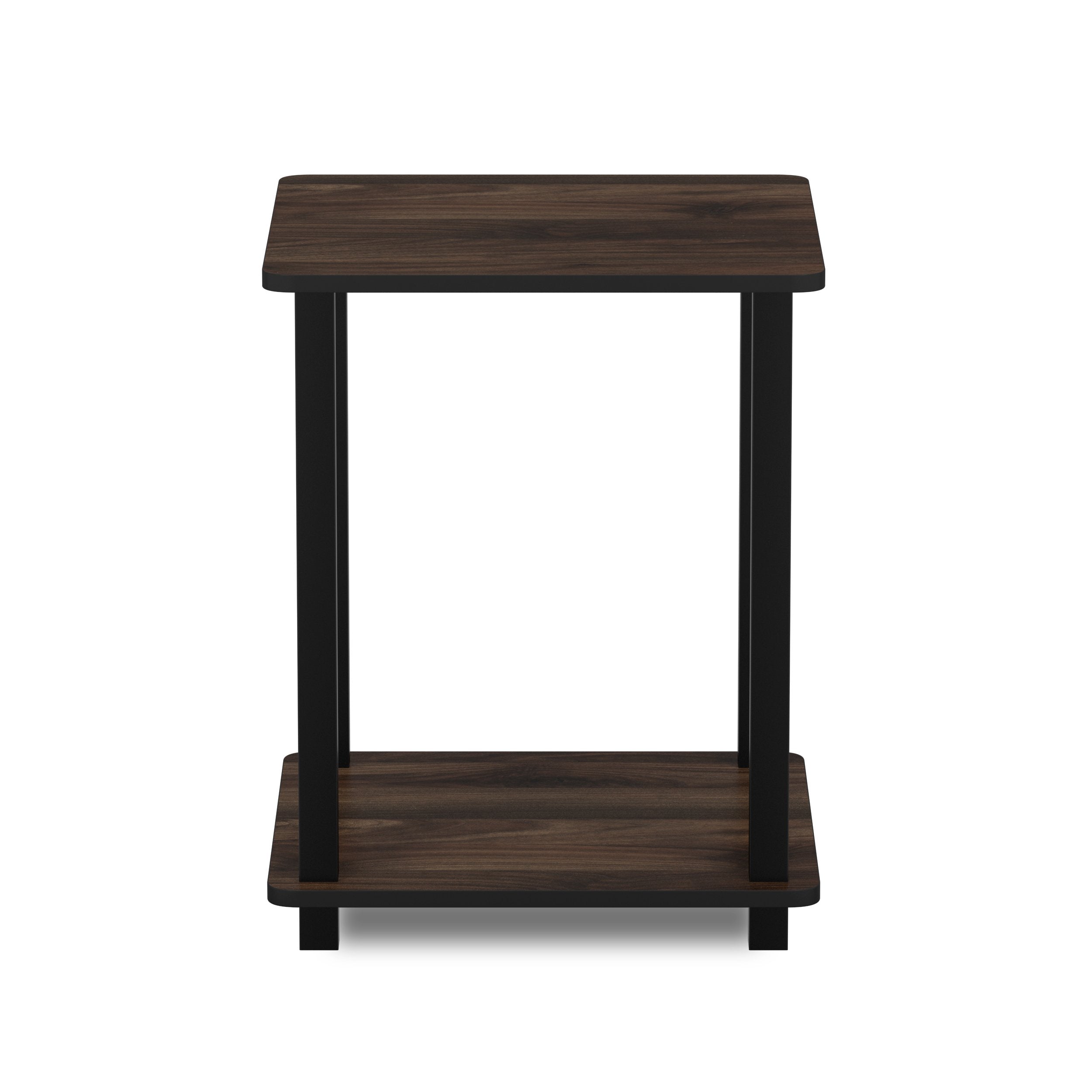 Furinno Simplistic Set Of 2 End Table, Columbia Walnut/Black