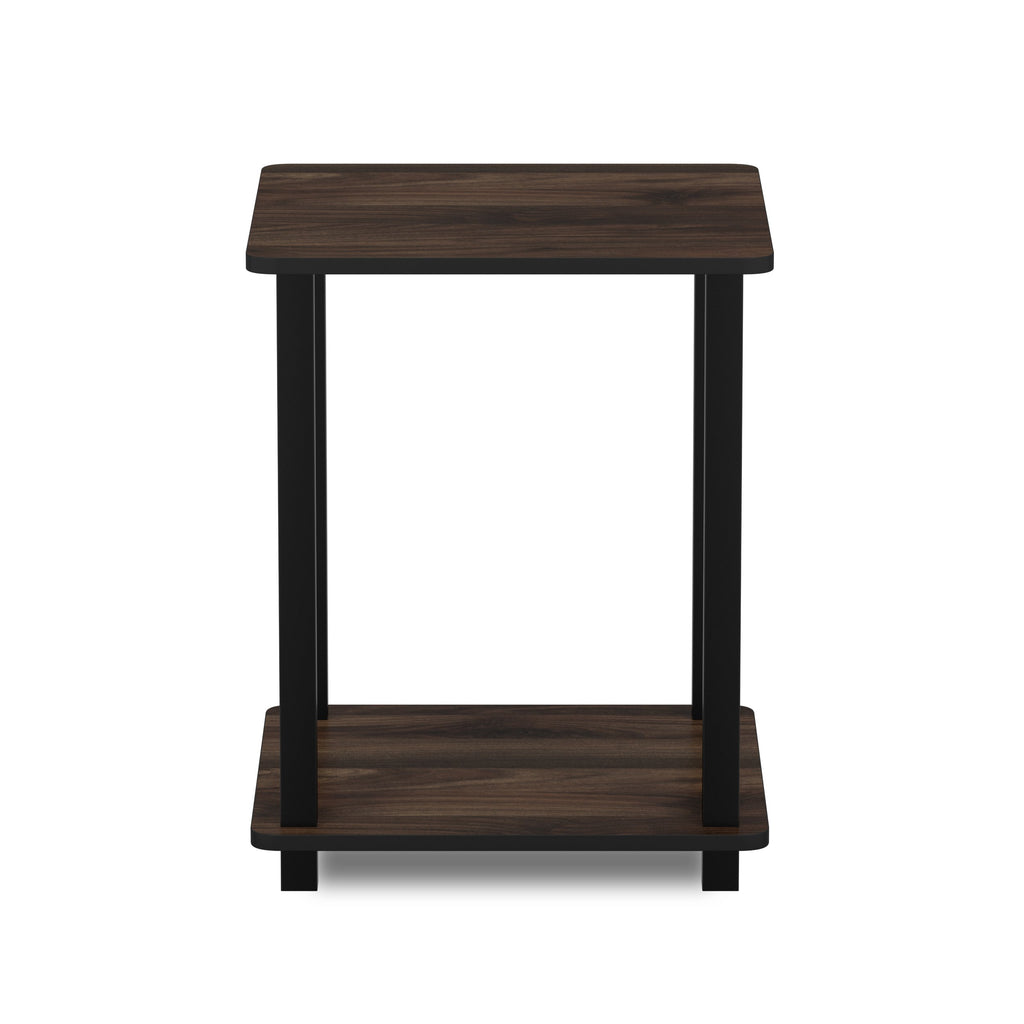 Furinno Simplistic Set Of 2 End Table, Columbia Walnut/Black