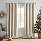 Lazzzy Velvet Curtains Beige Thermal Insulated Curtains 90 Inch Long Drapes For Bedroom Living Room Darkening Noise Reducing Soft Luxury Window Treatments Grommet Curtains 2 Panels Beige