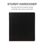 Samsill 1.5 Inch 3 Ring Binder, Leather, Black With Contrast Stitching, 8.5 X 11 Inch, 3 Rings, Notebook Binder, Portfolio Organ