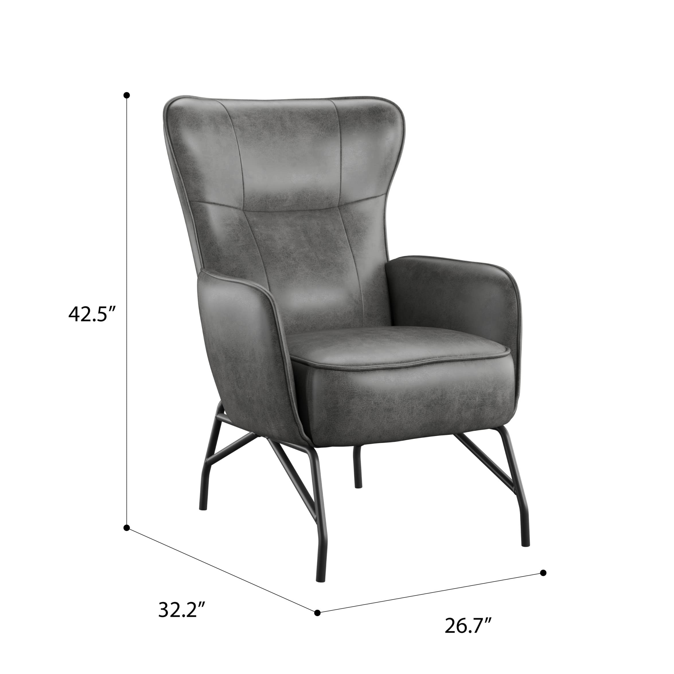 Wallace & Bay Graham Accent Chair, Smokey Gray