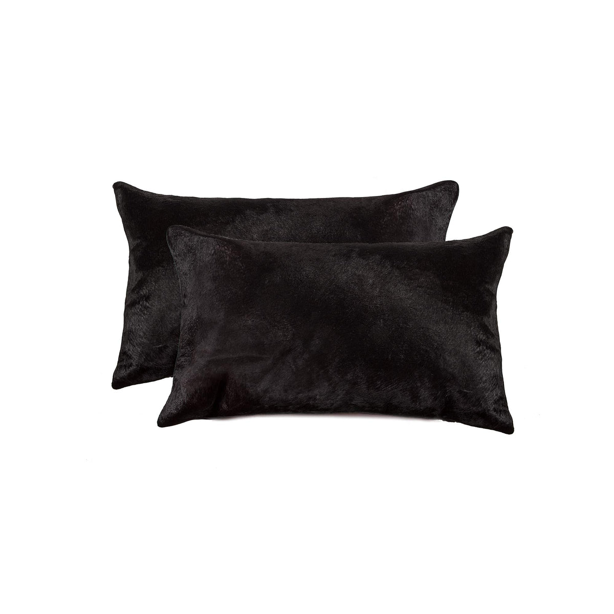 HomeRoots Cowhide, Microsuede, Polyfill 12' x 20' x 5' Black, Cowhide - Pillow 2-Pack