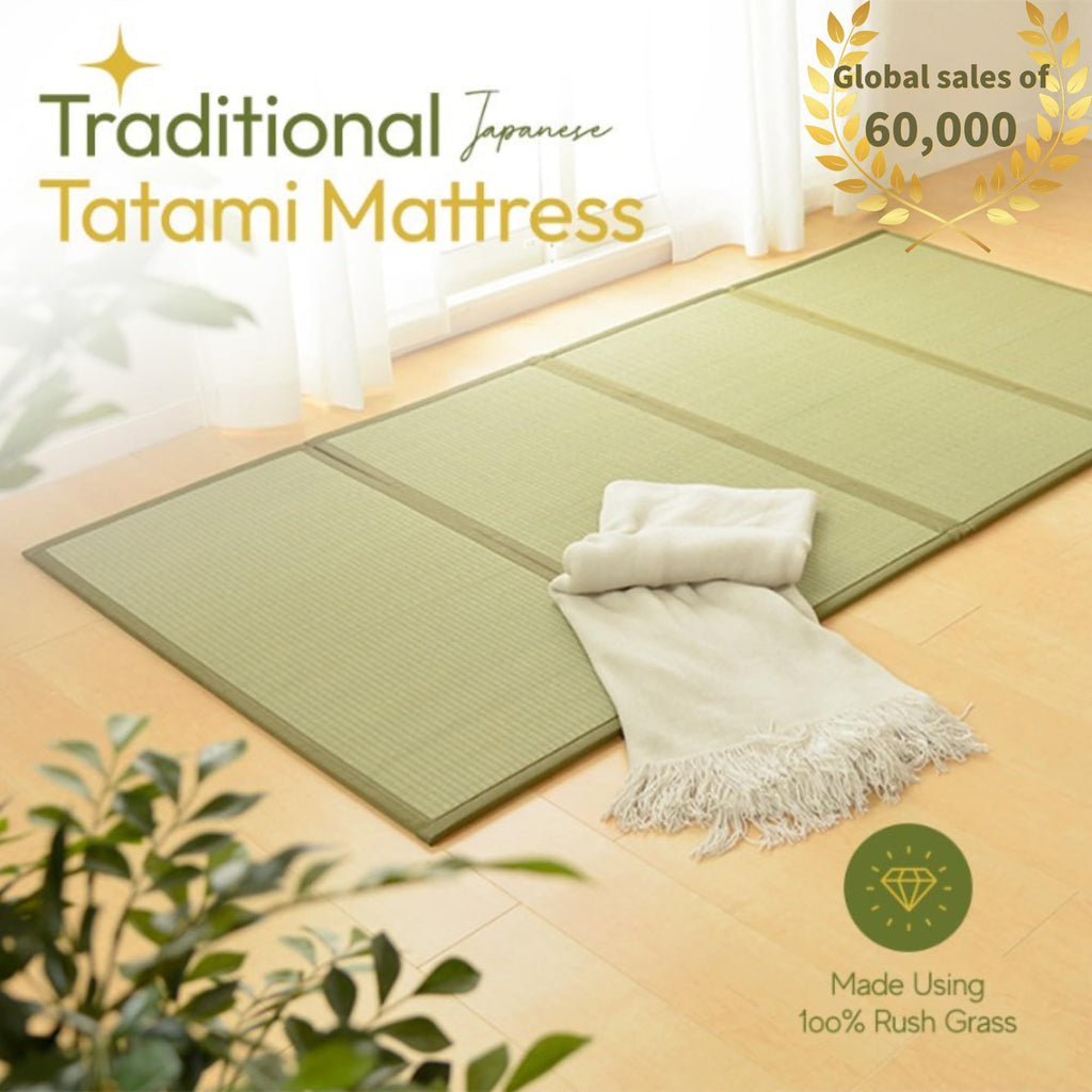 Miina Japanese Traditional Tatami Mattress, Igusa (Rush Grass) Tatami Mat, Floor Mattress, Japanese Floor Mattress,Japanese Futon, 71'X 78', King Size