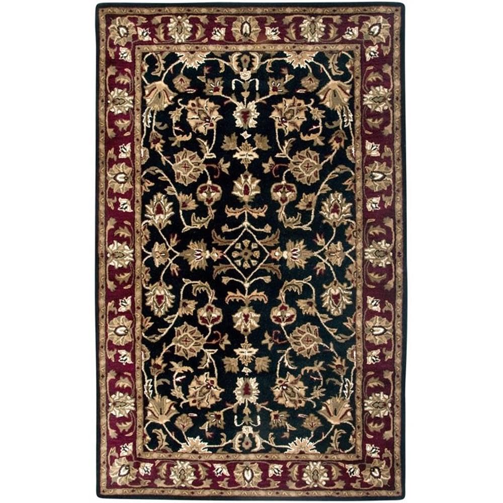 Rizzy Home Alora Decor Sareena 9' X 12' Border Black Burgundy Sage Tan Off White Area Rug