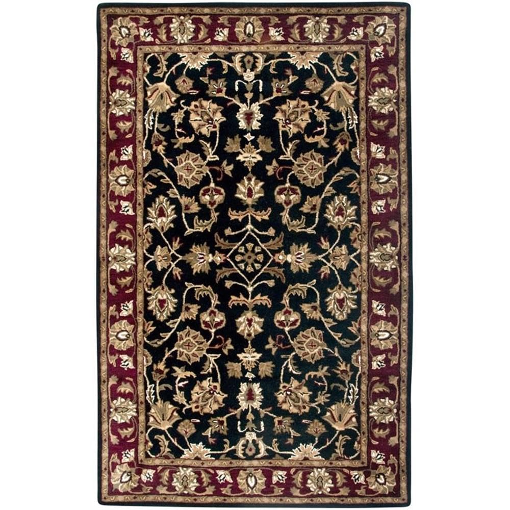 Alora Decor Sareena 3' X 5' Border Black Burgundy Sage Tan Off White Area Rug