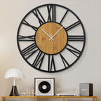 1st owned Large Wall Clocks for Living Room Decor- Modern 20 inch Silent Non Ticking Black Roman Numbers Metal Clocks for Farmho