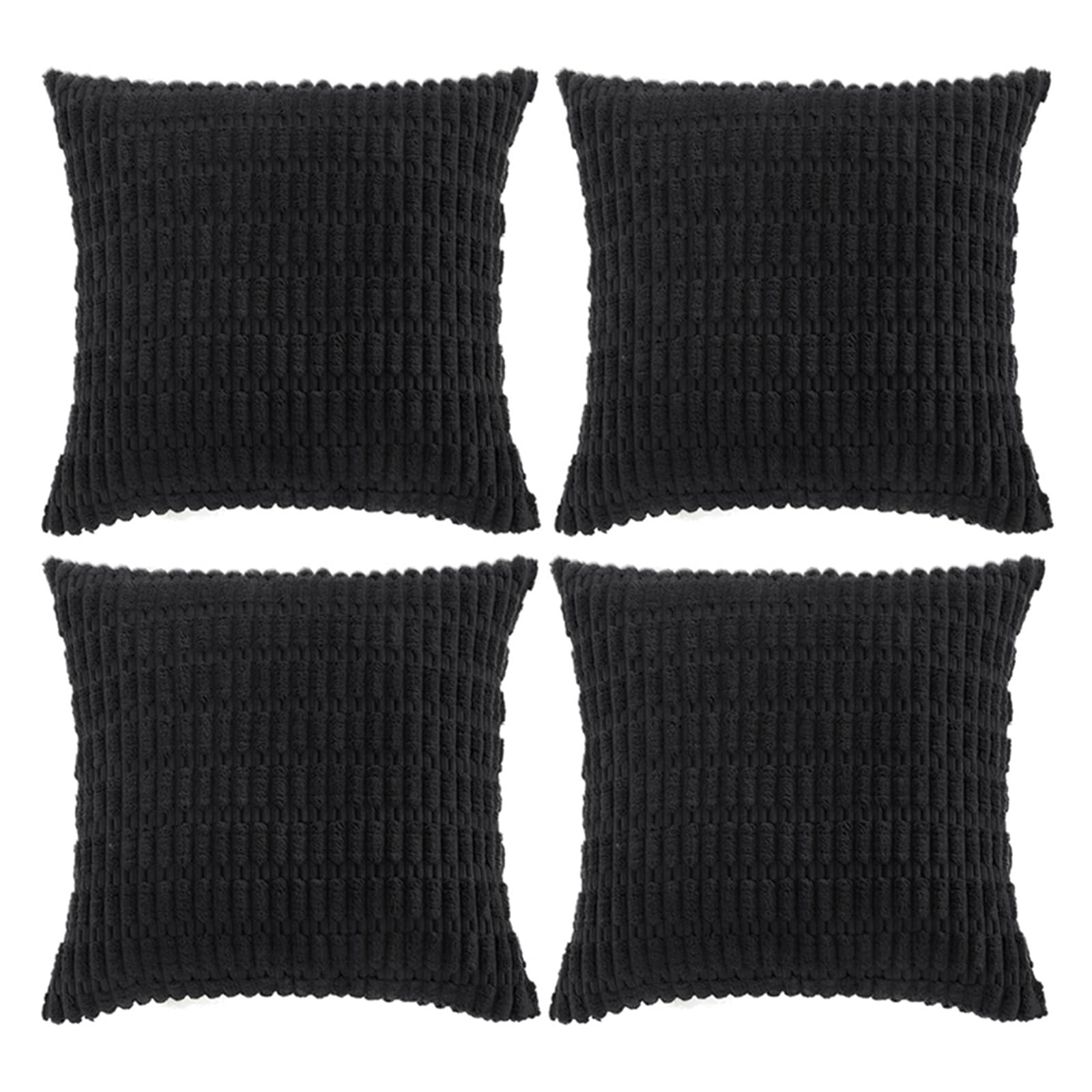 Fancy Homi 4 Packs Boho Black Decorative Throw Pillow Covers 18X18 Inch For Living Room Couch Bed Sofa, Rustic Modern Farmhouse