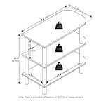 Furinno Turn-N-Tube 23-Inch 3-Tier Curved Freestanding Shoe Rack Storage Organizer, White/White