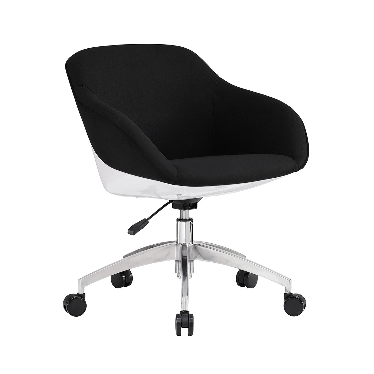 Techni Mobili Upholstered Task Chair with Lumbar Support, Height Adjustable Office Chair with Tilt Control and 360 Degree Swivel