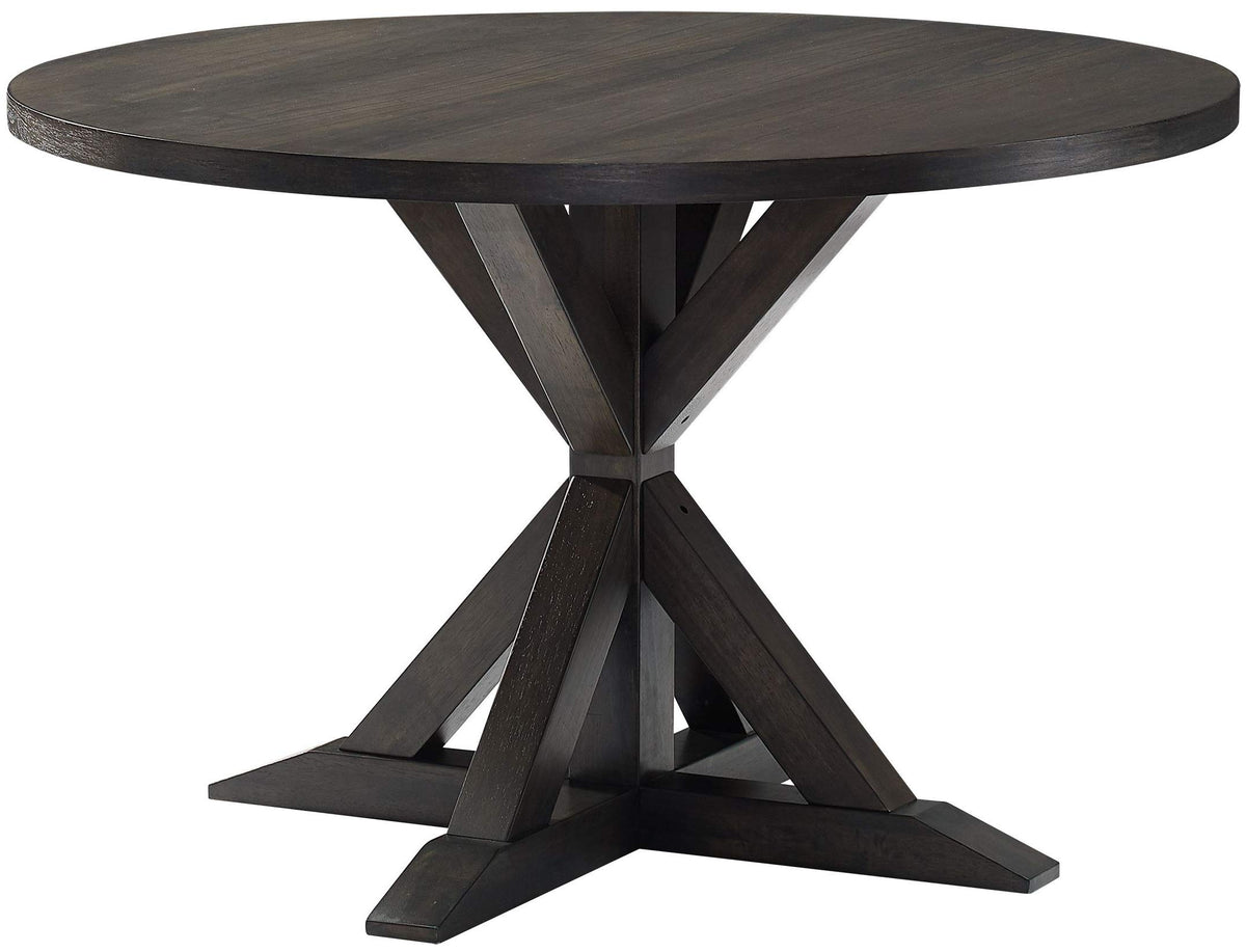 Crosley Furniture Hayden Modern Farmhouse Wood Round Dining Table, Slate