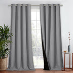 Nicetown Total Shade Curtain And Draperies, Heavy-Duty Full Light Shading Drape With Black Liner Backing For Villa/Hall/Dorm Win