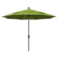 California Umbrella 11' Round Aluminum Market Umbrella, Crank Lift, Collar Tilt, Bronze Pole, Sunbrella Macaw