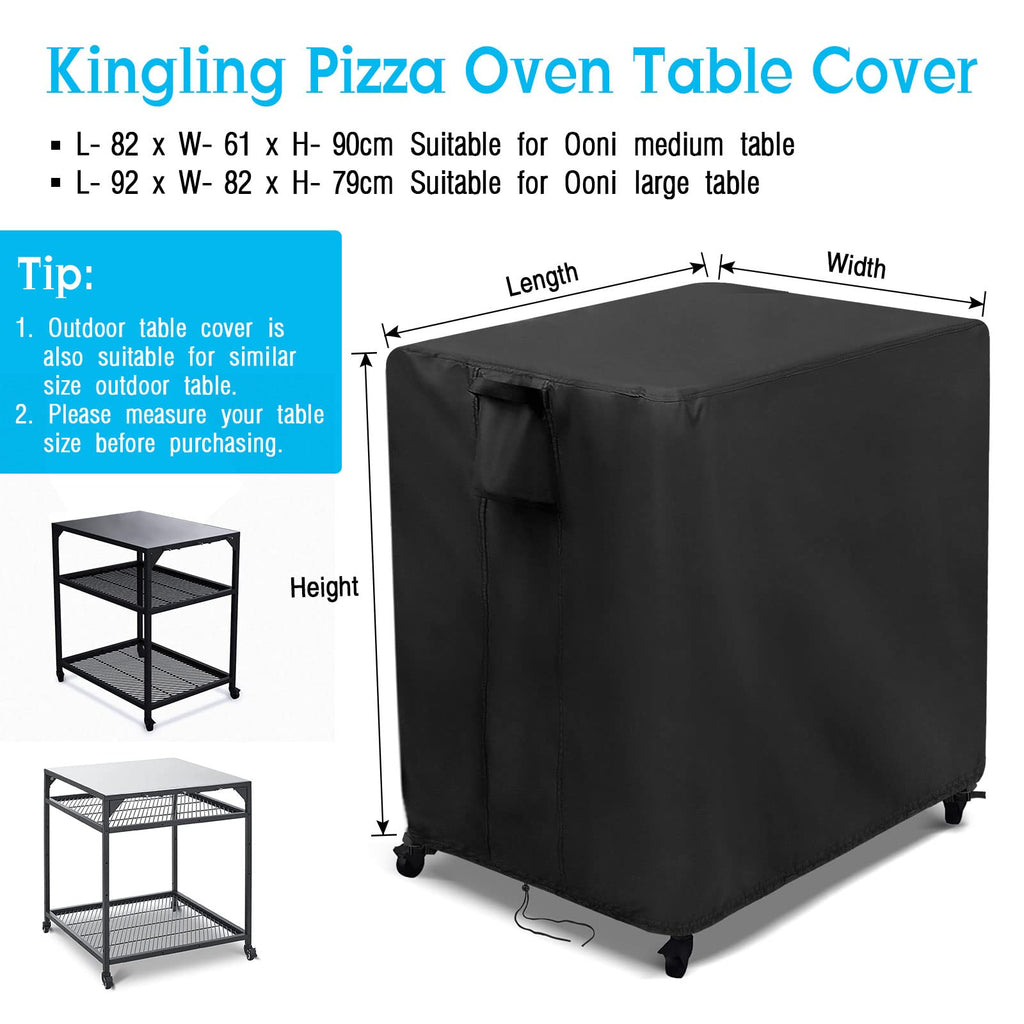 Kingling Outdoor Pizza Oven Table Cover For Ooni Large Table, Waterproof Outdoor Grill Prep Table Cover Pizza Oven Stand Cover - 36''L X 32''W X 31''H