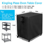 Kingling Outdoor Pizza Oven Table Cover For Ooni Large Table, Waterproof Outdoor Grill Prep Table Cover Pizza Oven Stand Cover - 36''L X 32''W X 31''H