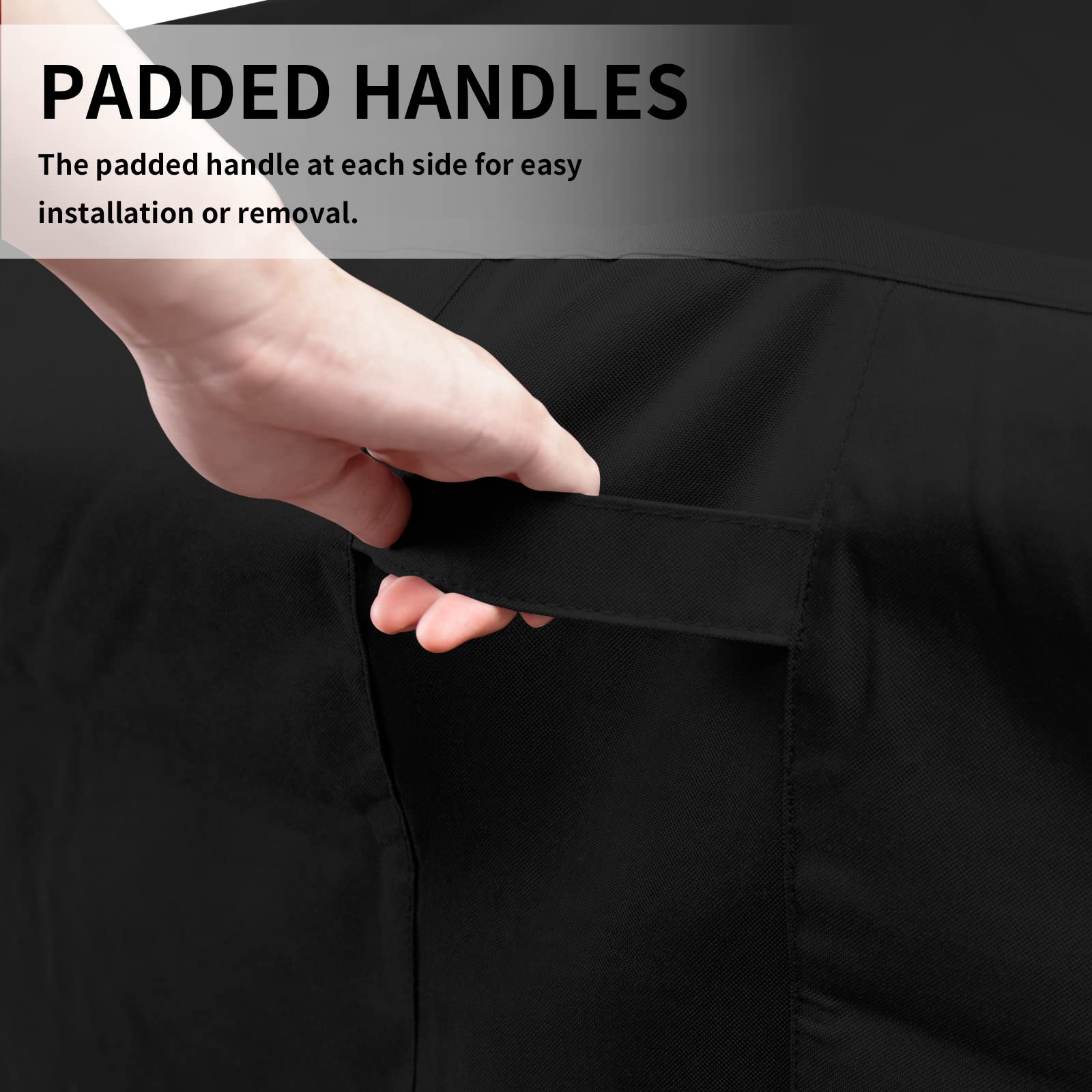 Easy-Going 600D Heavy Duty Round Patio Furniture Cover, Outdoor Table And Chair Set Cover, Waterproof Outdoor Sectional Furniture Set Cover (62' Diax 28' H, Black)