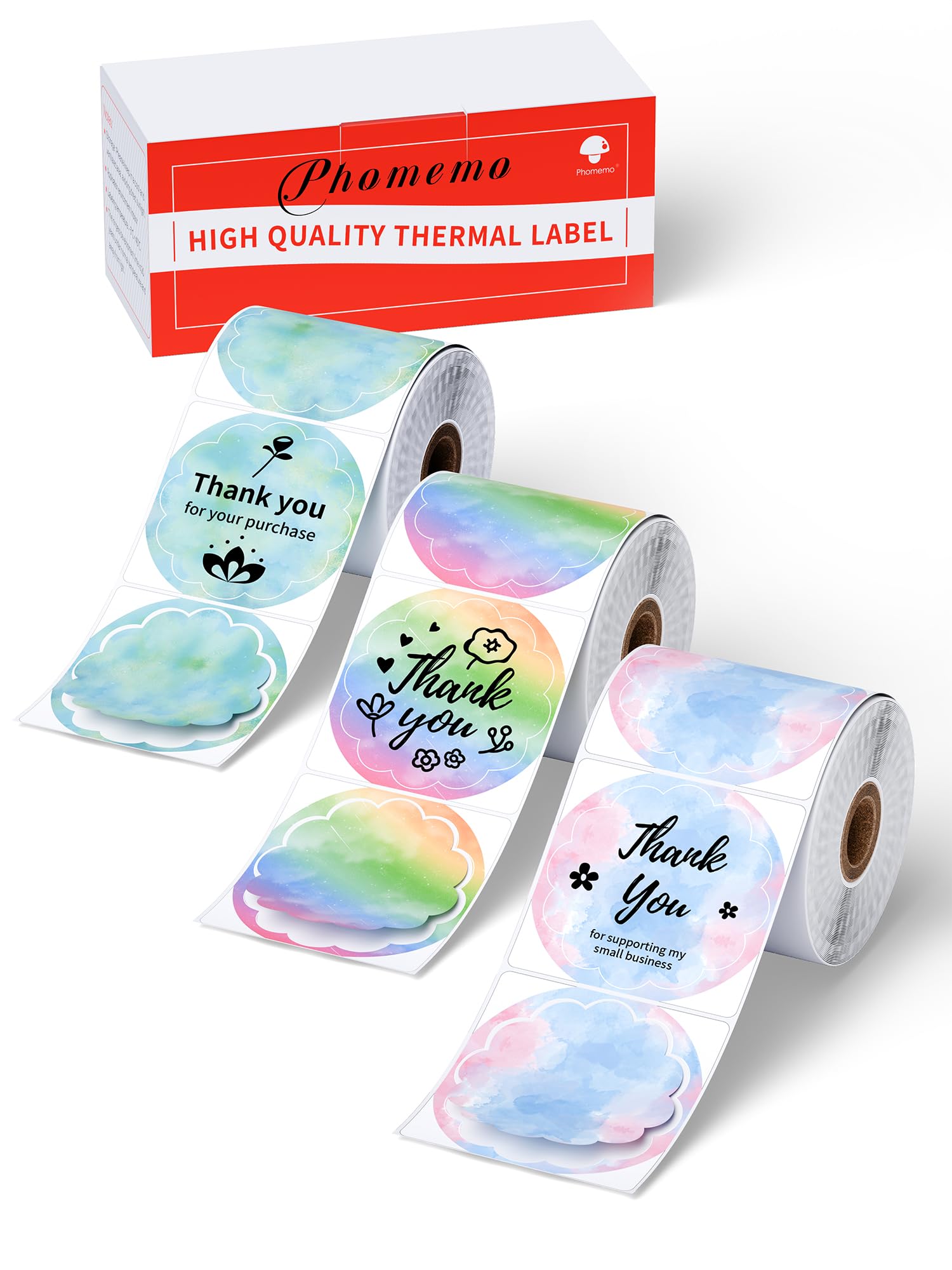 M220 Labels M110 Labels Round Thermal Labels 1.96',Memoking Circle Thermal Stickers Gradient Flower,Compatible With Phomemo M22