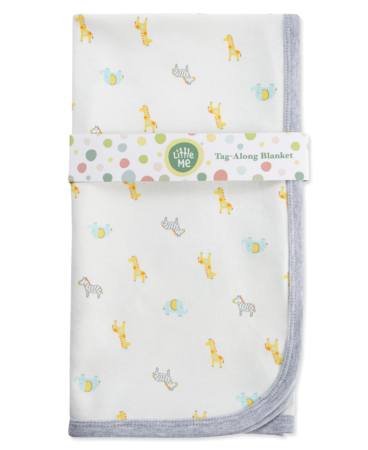 Little Me Blankets For Baby Gender Neutral Swaddling Receiving Blanket, Ivory Safari, 30 X 27 Inches