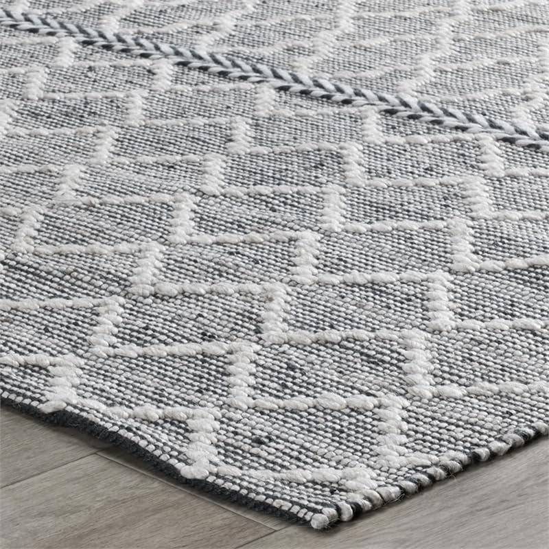 Kosas Home Sonora 24 X 36 Lattice Polyester Fabric Accent Rug In Gray/Ivory