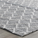 Kosas Home Sonora 24 X 36 Lattice Polyester Fabric Accent Rug In Gray/Ivory