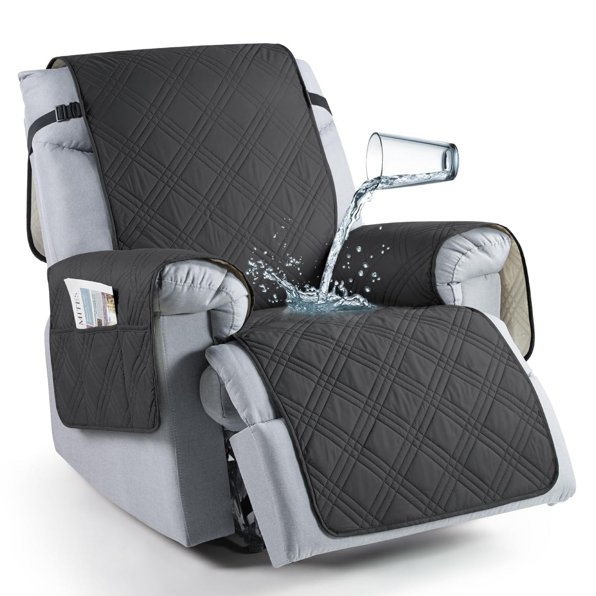 Taococo 100% Waterproof Recliner Chair Cover, Recliner Cover Stay In Place For Recliner Chair With Pocket, Reclining Dog Chair C